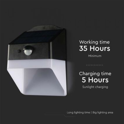 Iluminação solar de parede LED com sensor LED/2W/3,7V 4000K IP65