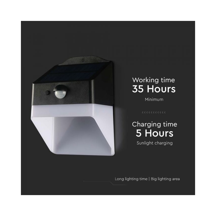 Iluminação solar de parede LED com sensor LED/2W/3,7V 4000K IP65