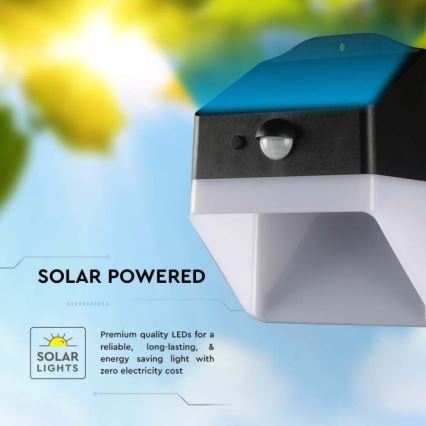 Iluminação solar de parede LED com sensor LED/2W/3,7V 4000K IP65