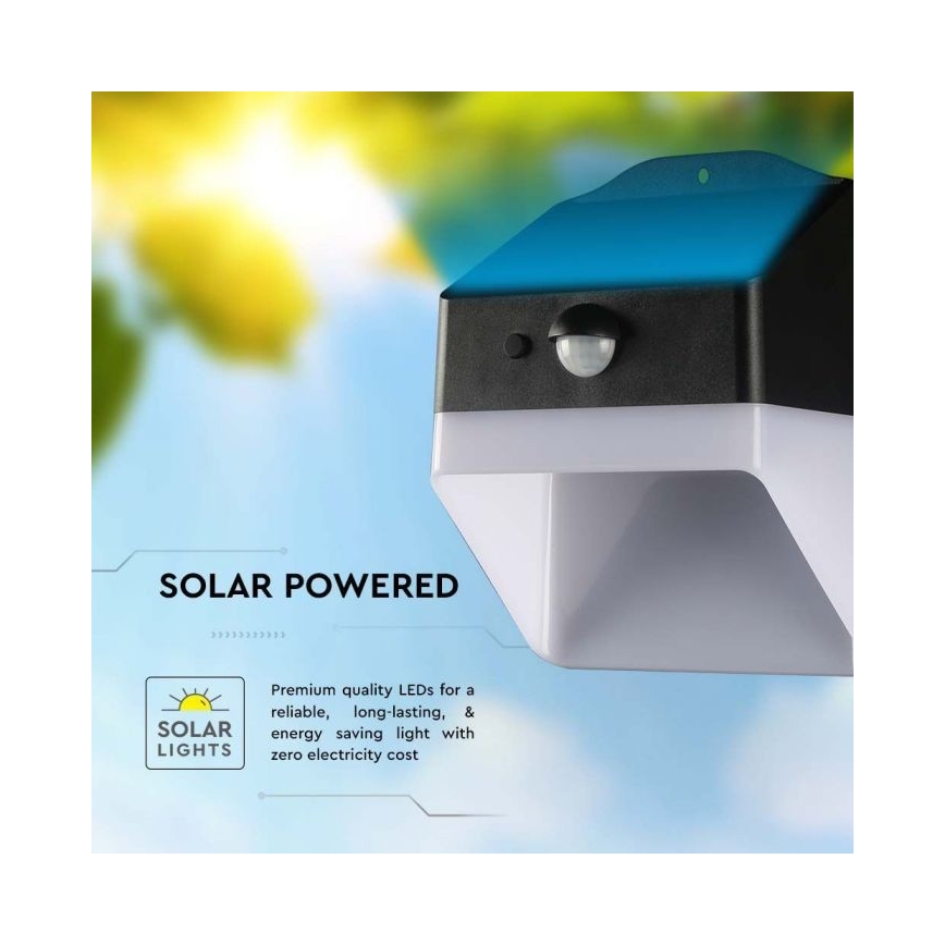 Iluminação solar de parede LED com sensor LED/2W/3,7V 4000K IP65