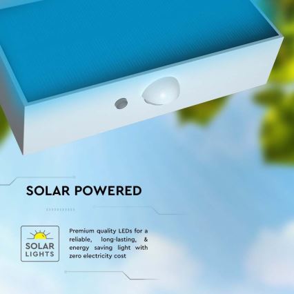 Iluminação solar de parede LED com sensor LED/3W/3,7V 3000K/4000K IP65 branco