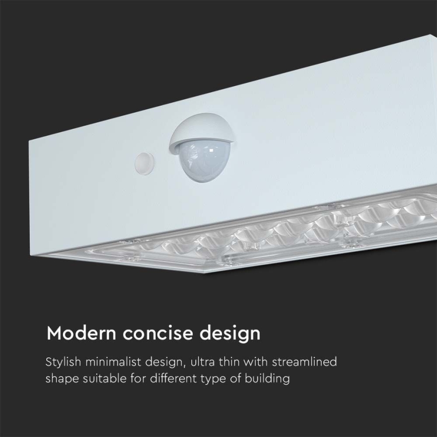 Iluminação solar de parede LED com sensor LED/3W/3,7V 3000K/4000K IP65 branco