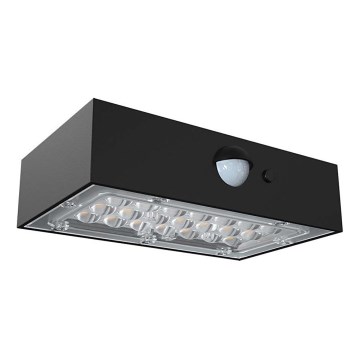 Iluminação solar de parede LED com sensor LED/3W/3,7V 3000K/4000K IP65 preto