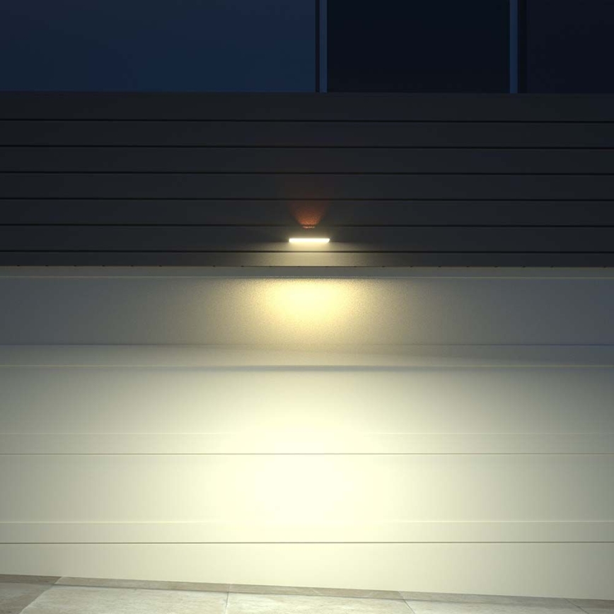 Iluminação solar de parede LED com sensor LED/3W/3,7V 3000K/4000K IP65 preto