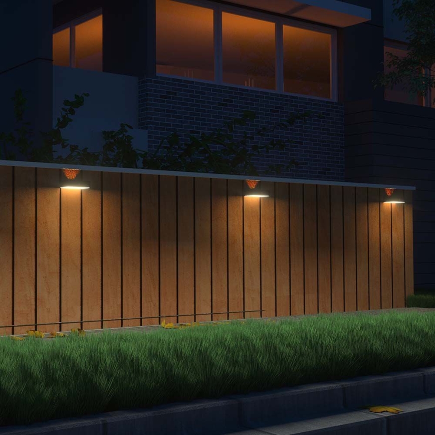 Iluminação solar de parede LED com sensor LED/3W/3,7V 3000K/4000K IP65 preto