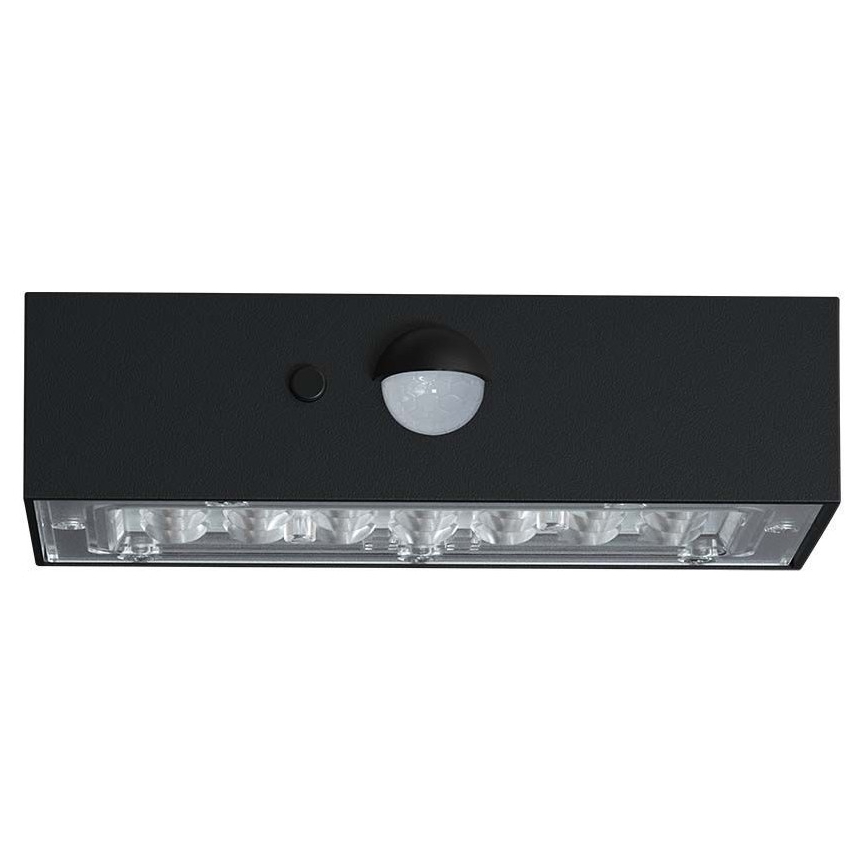 Iluminação solar de parede LED com sensor LED/3W/3,7V 3000K/4000K IP65 preto