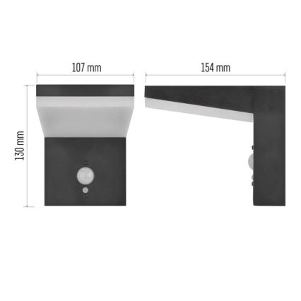 Iluminação solar de parede LED com sensor LED/4,4W/3,7V 2200 mAh IP44