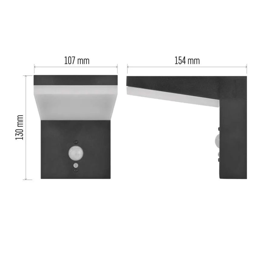 Iluminação solar de parede LED com sensor LED/4,4W/3,7V 2200 mAh IP44