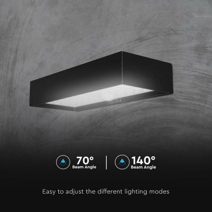 Iluminação solar de parede LED com sensor LED/6W/3,7V IP65 4000K preto