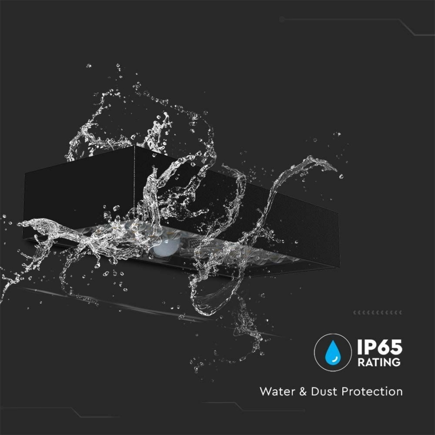 Iluminação solar de parede LED com sensor LED/6W/3,7V IP65 4000K preto