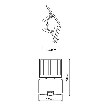 Iluminação solar de parede LED com sensor LED/8W IP54