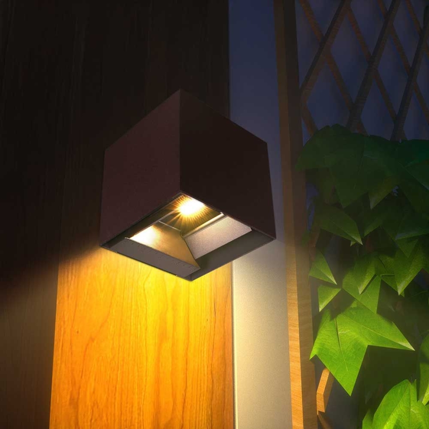 Iluminação solar de parede LED com sensor LED/9W/3,7V 3000/4000/5000K 2600 mAh IP65 castanho