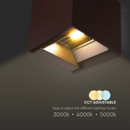 Iluminação solar de parede LED com sensor LED/9W/3,7V 3000/4000/5000K 2600 mAh IP65 castanho