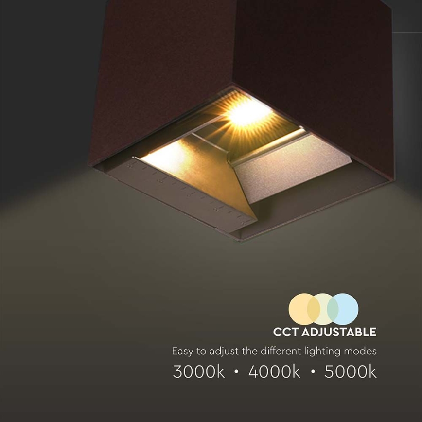Iluminação solar de parede LED com sensor LED/9W/3,7V 3000/4000/5000K 2600 mAh IP65 castanho