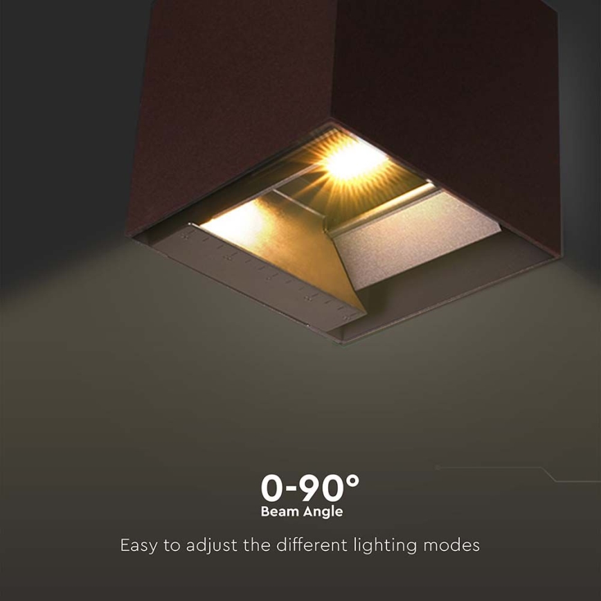 Iluminação solar de parede LED com sensor LED/9W/3,7V 3000/4000/5000K 2600 mAh IP65 castanho