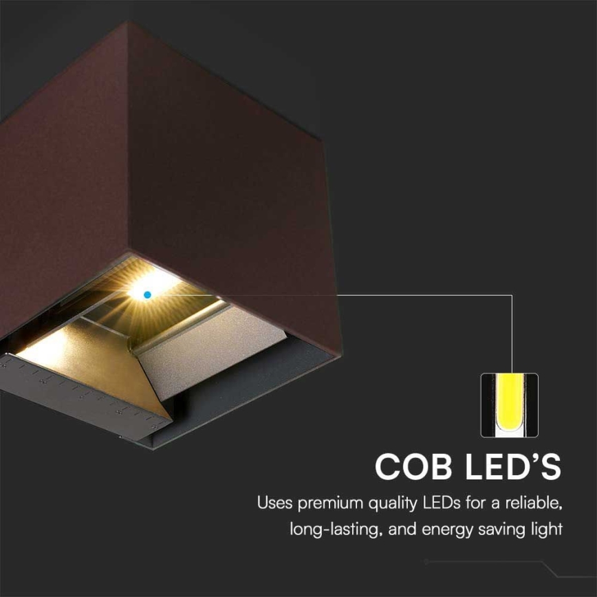 Iluminação solar de parede LED com sensor LED/9W/3,7V 3000/4000/5000K 2600 mAh IP65 castanho