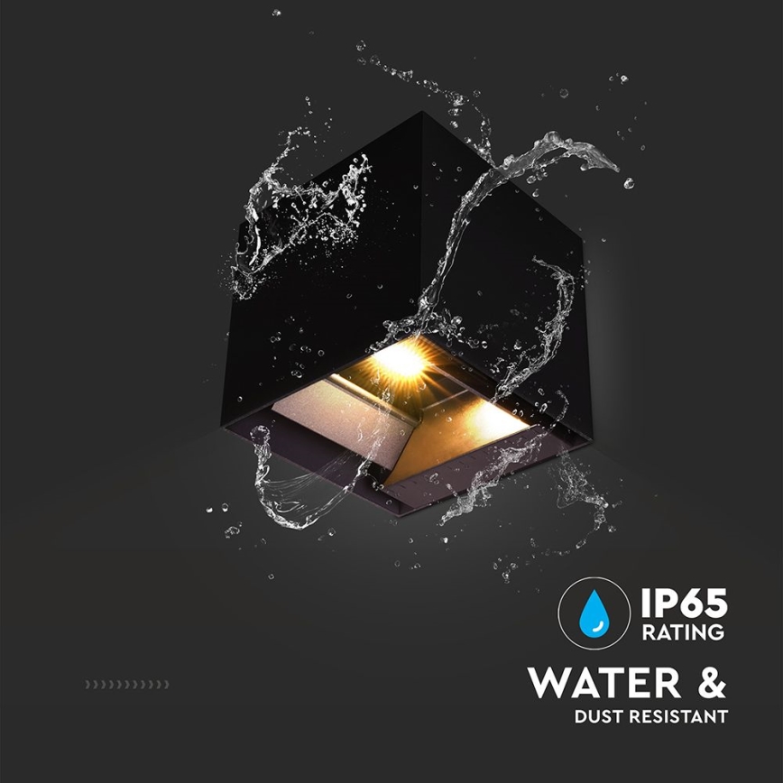 Iluminação solar de parede LED com sensor LED/9W/3,7V 3000/4000/5000K 2600 mAh IP65 preto