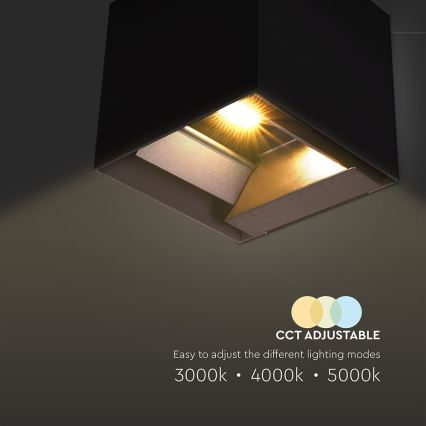 Iluminação solar de parede LED com sensor LED/9W/3,7V 3000/4000/5000K 2600 mAh IP65 preto
