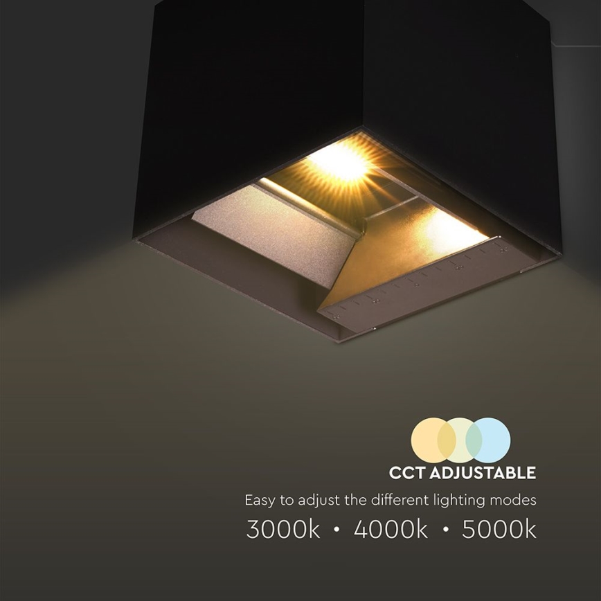 Iluminação solar de parede LED com sensor LED/9W/3,7V 3000/4000/5000K 2600 mAh IP65 preto