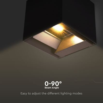 Iluminação solar de parede LED com sensor LED/9W/3,7V 3000/4000/5000K 2600 mAh IP65 preto