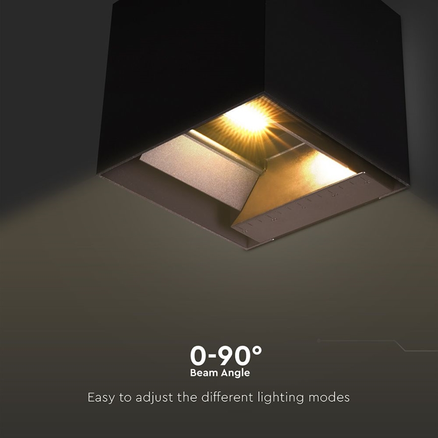 Iluminação solar de parede LED com sensor LED/9W/3,7V 3000/4000/5000K 2600 mAh IP65 preto
