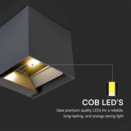 Iluminação solar de parede LED com sensor LED/9W/3,7V 3000/4000/5000K 2600 mAh IP65 preto