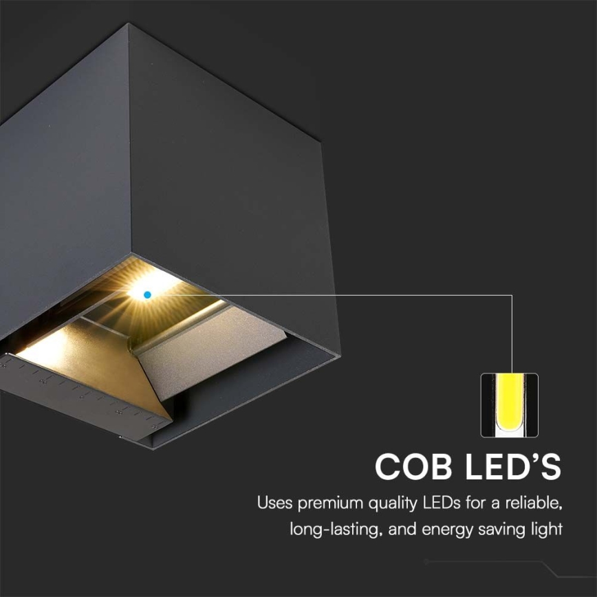 Iluminação solar de parede LED com sensor LED/9W/3,7V 3000/4000/5000K 2600 mAh IP65 preto