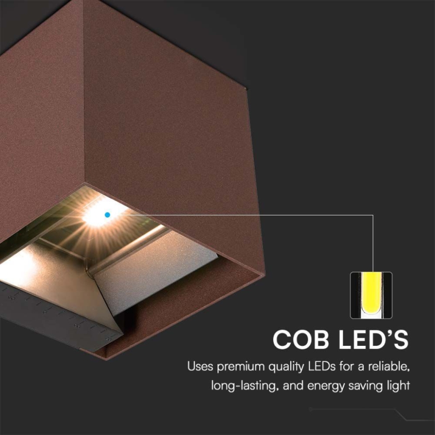 Iluminação solar de parede LED com sensor LED/9W/3,7V IP65 4000K castanho