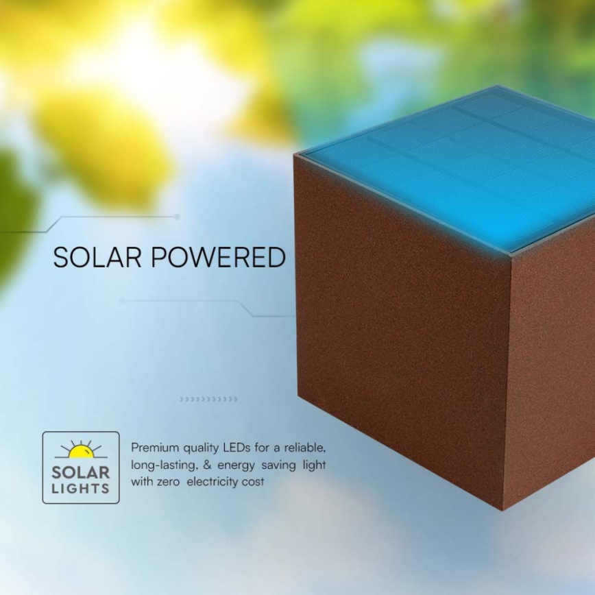 Iluminação solar de parede LED com sensor LED/9W/3,7V IP65 4000K castanho