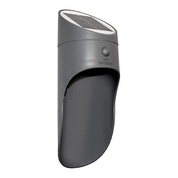 Iluminação solar de parede LED com sensor PALESA LED/1W IP65 cinzenta