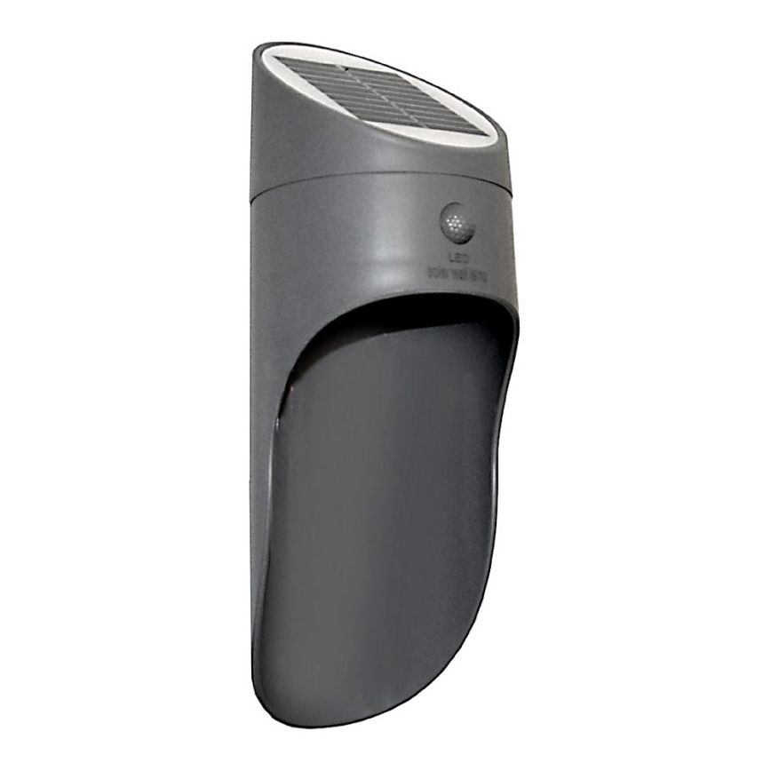 Iluminação solar de parede LED com sensor PALESA LED/1W IP65 cinzenta
