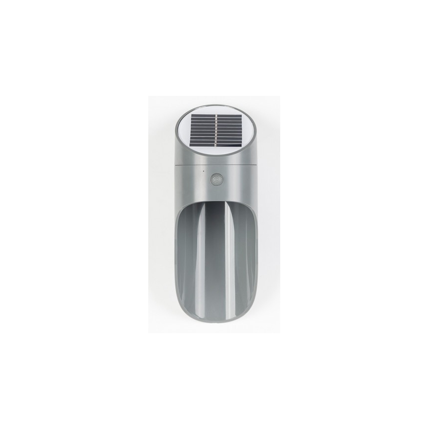 Iluminação solar de parede LED com sensor PALESA LED/1W IP65 cinzenta