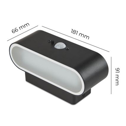Iluminação solar de parede LED com sensor SOLARIS2 LED/2,5W/3,7V 4000K IP44