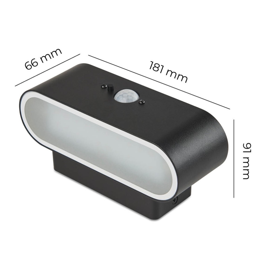 Iluminação solar de parede LED com sensor SOLARIS2 LED/2,5W/3,7V 4000K IP44