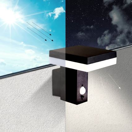 Iluminação solar de parede LED com sensor SOLARIS2 LED/5,5W/3,7V 4000K IP44