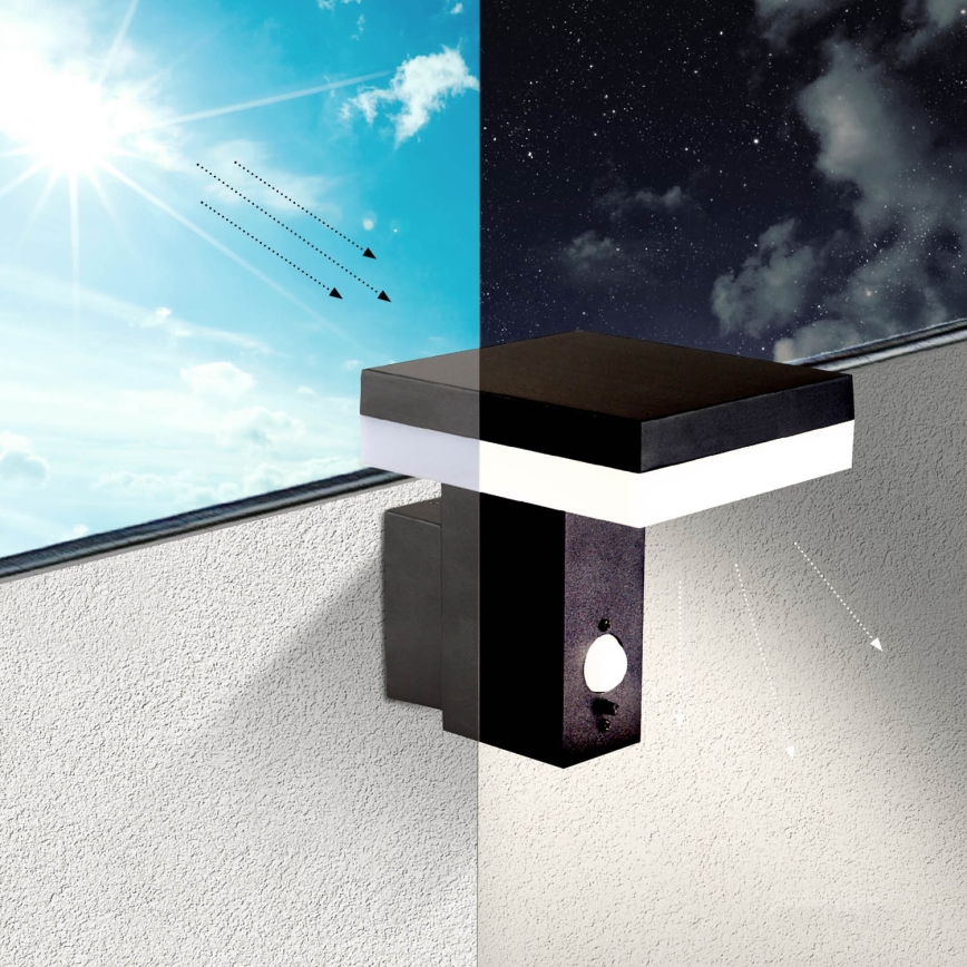 Iluminação solar de parede LED com sensor SOLARIS2 LED/5,5W/3,7V 4000K IP44