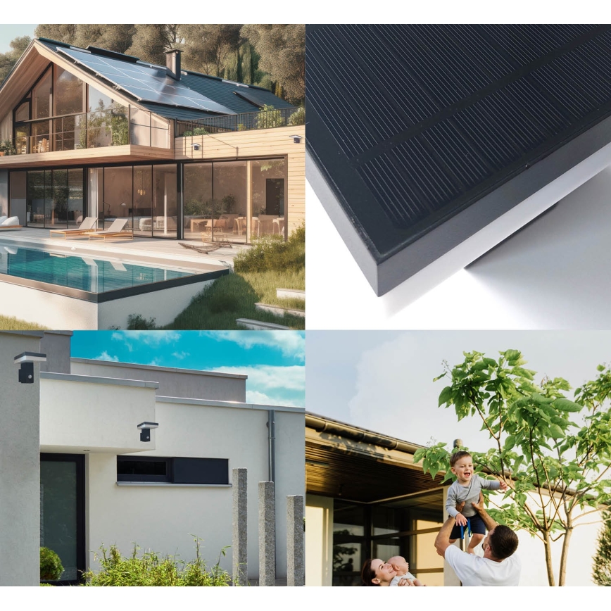 Iluminação solar de parede LED com sensor SOLARIS2 LED/5,5W/3,7V 4000K IP44
