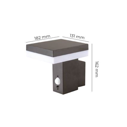 Iluminação solar de parede LED com sensor SOLARIS2 LED/5,5W/3,7V 4000K IP44