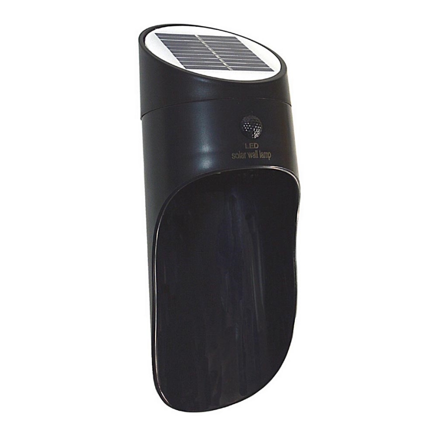 Iluminação solar de parede LED com um sensor PALESA LED/1W IP65 preta