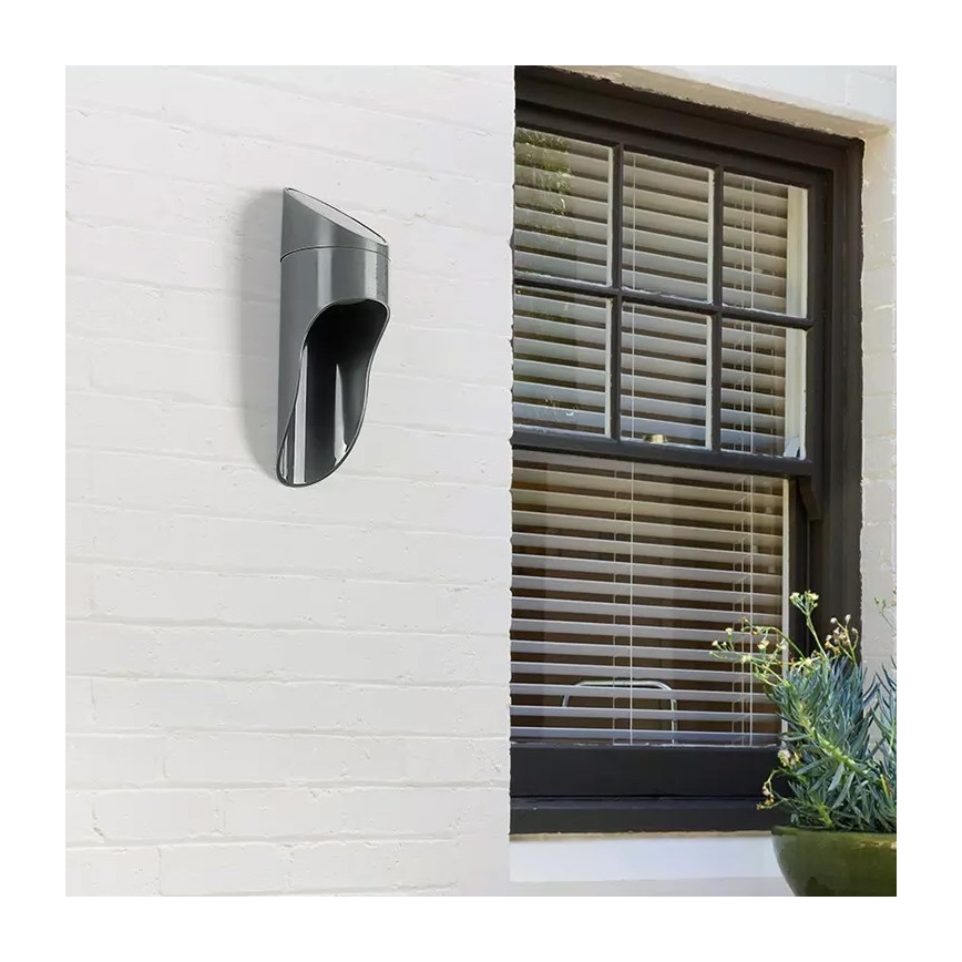Iluminação solar de parede LED PALESA LED/1W IP65 cinzenta