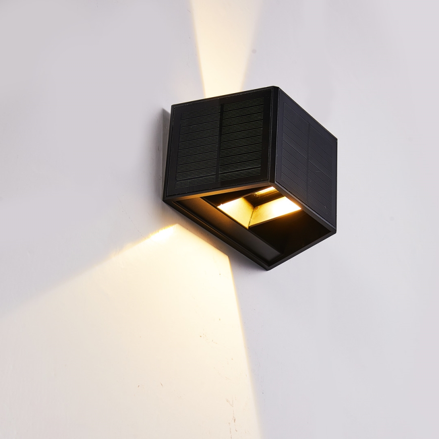 Iluminação solar de parede LED WINGS LED/2W/3,2V 3000K IP54 preto