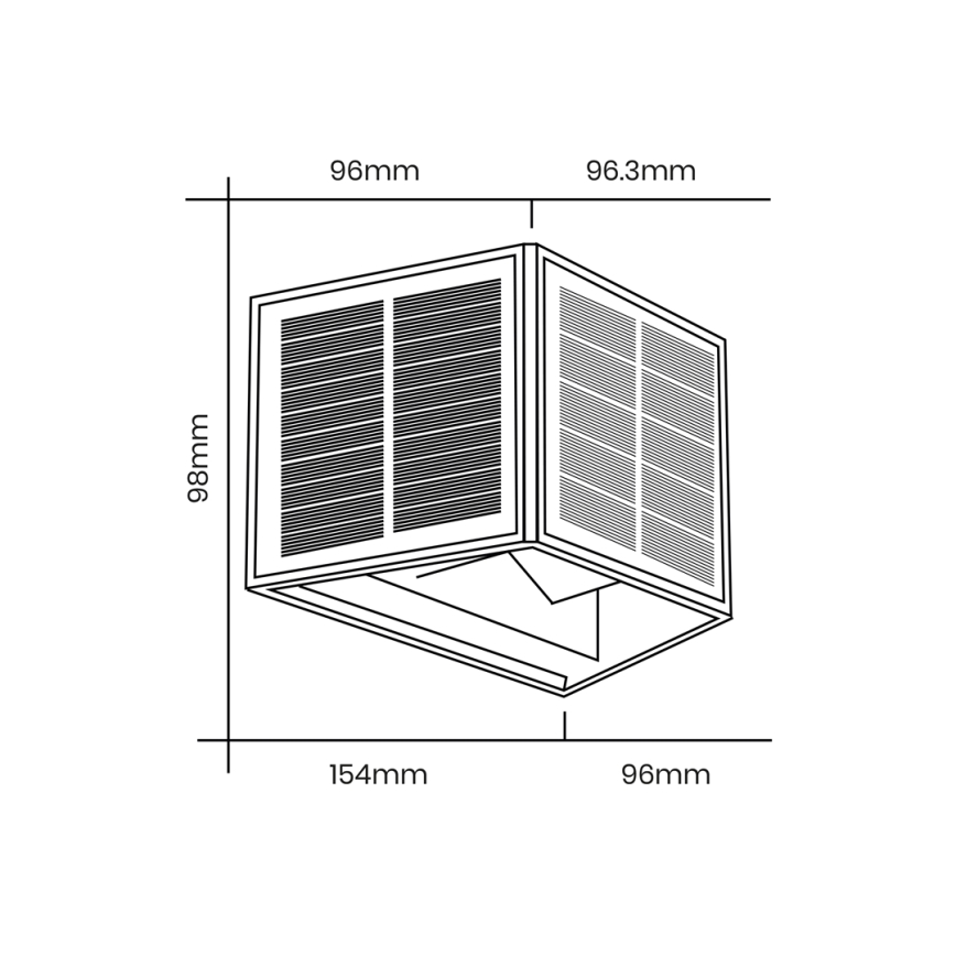 Iluminação solar de parede LED WINGS LED/2W/3,2V 3000K IP54 preto