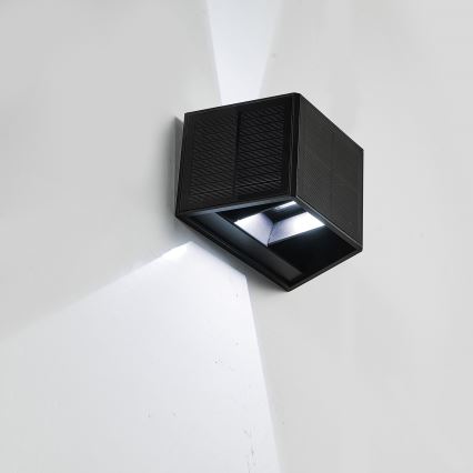 Iluminação solar de parede LED WINGS LED/2W/3,2V 6000K IP54 preto
