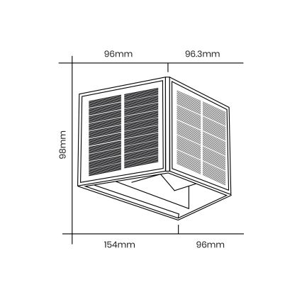 Iluminação solar de parede LED WINGS LED/2W/3,2V 6000K IP54 preto