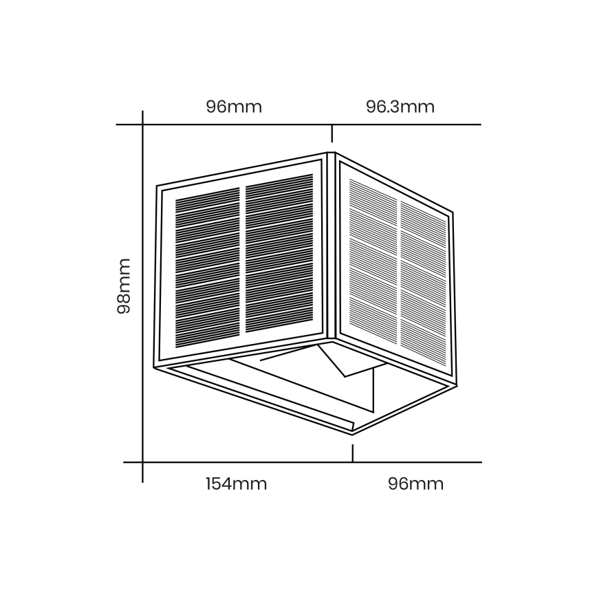 Iluminação solar de parede LED WINGS LED/2W/3,2V 6000K IP54 preto