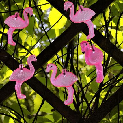Iluminação solar LED 10xLED IP44 flamingo