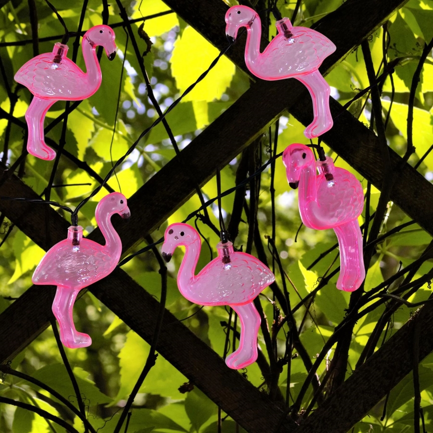 Iluminação solar LED 10xLED IP44 flamingo