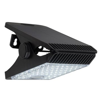 Iluminação solar LED com sensor de movimento e de anoitecer CLIPS LED/4W/1200 mAh 3,7V IP44 preto