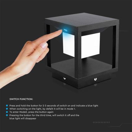 Iluminação solar LED com sensor LED/2W/5,5V 3000K IP65 preto