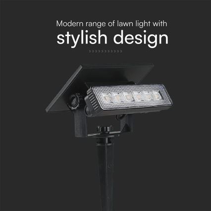 Iluminação solar LED LED/0,9W/3,7V 3000K IP65 preto